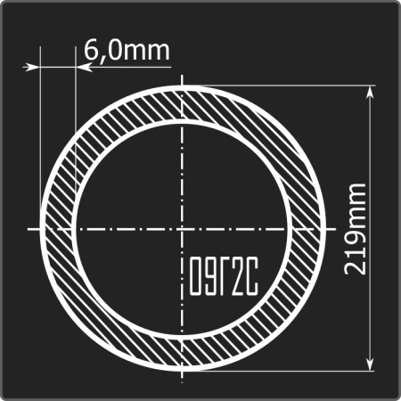 Труба электросварная 219*6,0 09Г2С Феррум 6м ГОСТ 10705-80