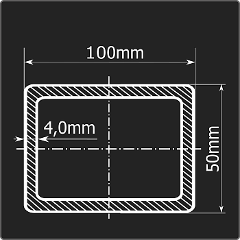 Труба проф. 100*50*4,0 ст.3сп Феррум 12м ГОСТ 13663-86 Стык