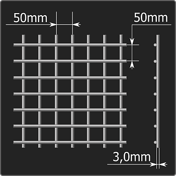 Сетка кладочная 50*50*3,0 (0,51*2,0) ТУ 25.93.13-001-03876796-2019