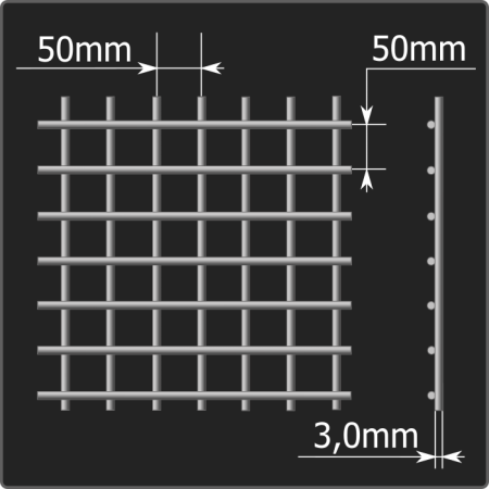 Сетка кладочная 50*50*3,0 (0,51*2,0) ТУ 25.93.13-001-03876796-2019