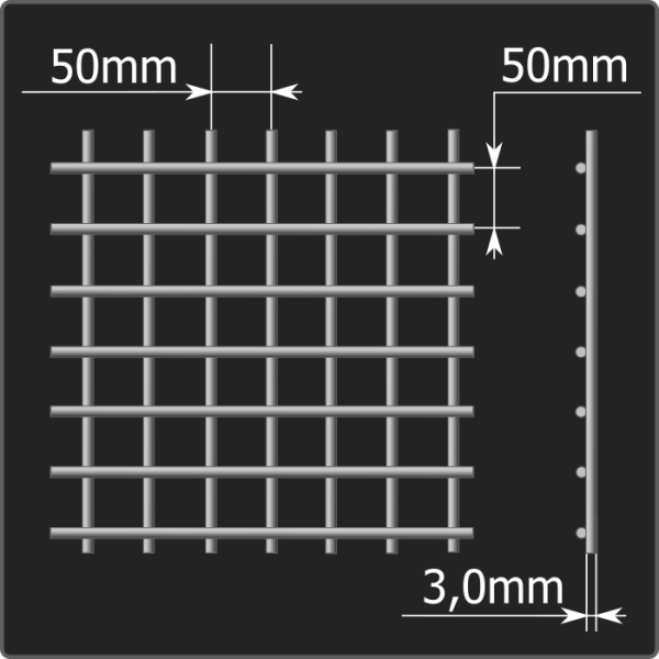 Сетка кладочная 50*50*3,0 (0,51*2,0) ТУ 25.93.13-001-03876796-2019