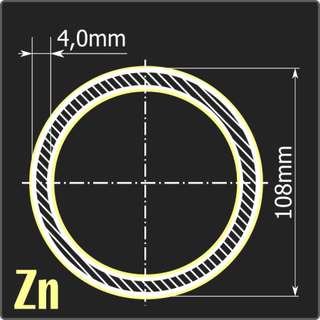 Труба электросварная оцинкованная 108*4,0 ст.3пс ГОСТ 10705-80 6м