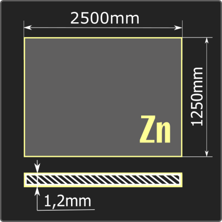 Лист оцинкованный 1,2*1250*2500 ст.08пс Феррум ГОСТ 14918-2020