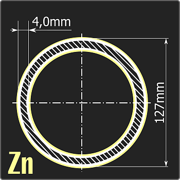 Труба электросварная оцинкованная 127*4,0 ст.3пс ГОСТ 10705-80 12м