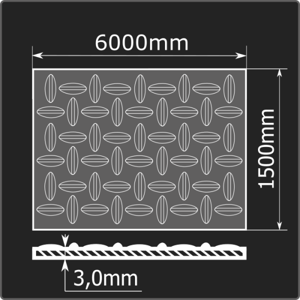 Лист рифленый 3,0*1500*6000 ст.3сп ГОСТ 8568-77 чечевица
