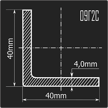 Угол холоднокатаный 40*40*4,0 09Г2С Феррум 6м ГОСТ 19281-2014