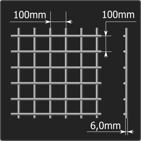 Сетка арматурная 100*100*6,0 (2,0*3,0) ГОСТ 23279-2012