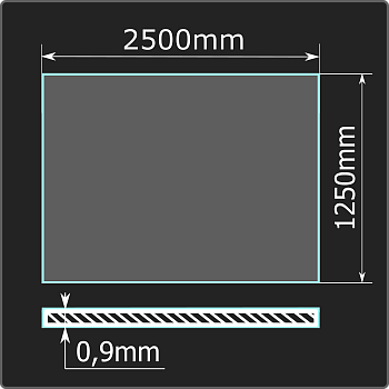 Лист холоднокатаный 0,9*1250*2500 ст.08пс ММК ГОСТ 16523-97