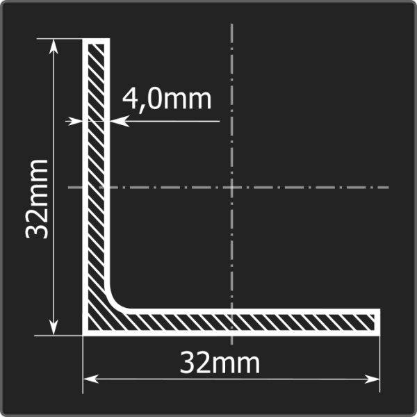 Угол 32*32*4,0 ст.3сп 6м ГОСТ 535-2005/ГОСТ 8509-93