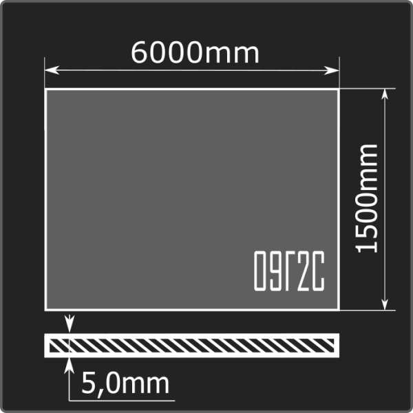 Лист горячекатаный 5,0*1500*6000 09Г2С ММК ГОСТ 19281-2014