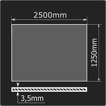 Лист горячекатаный 3,5*1250*2500 ст.3сп Феррум ГОСТ 16523-97