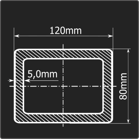 Труба проф. 120*80*5,0 ст.3сп Феррум 12м ГОСТ 30245-2003 Стык