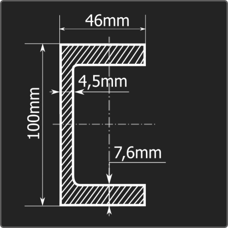 Швеллер 10П ст.3сп 12м ГОСТ 535-2005/ГОСТ 8240-97