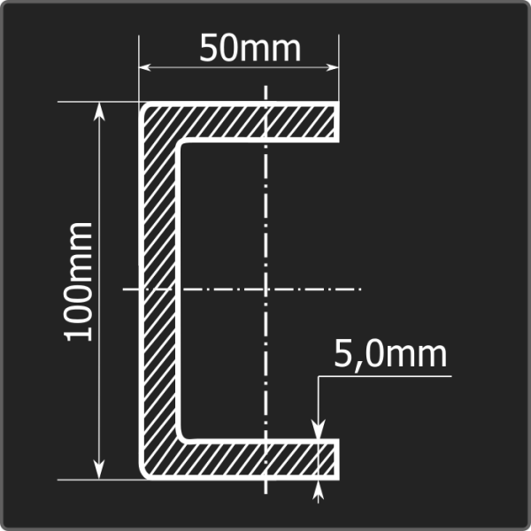 Швеллер холоднокатаный 100*50*5,0 ст.3пс Феррум 12м ГОСТ 8278-83