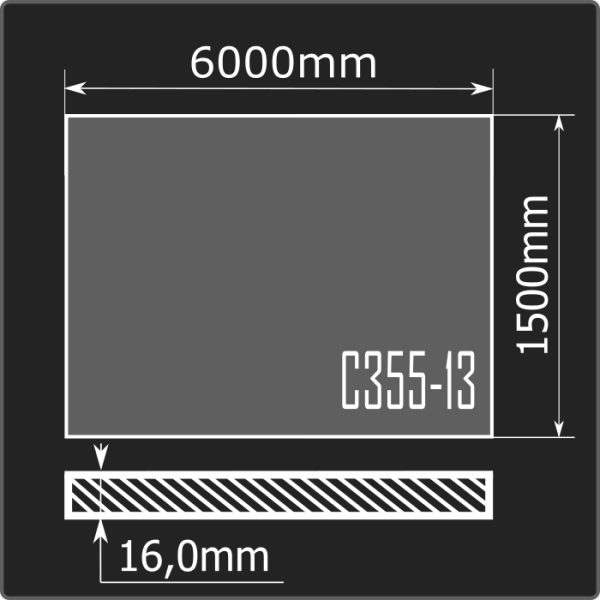 Лист горячекатаный 16*1500*6000 С355 ГОСТ 27772-2021