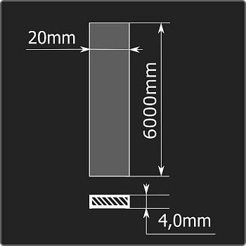 Полоса горячекатаная 4,0*20 6м ст.3сп ГОСТ 103-2006