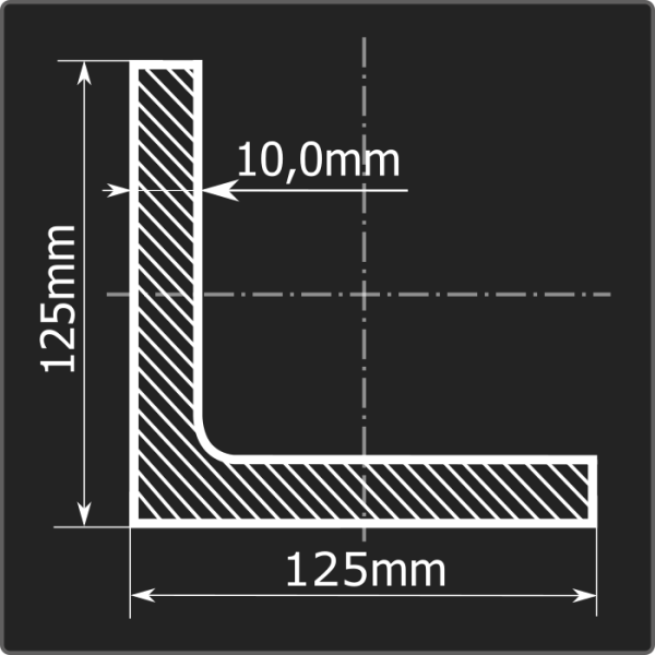 Угол 125*125*10 ст.3сп 12м ГОСТ 535-2005/ГОСТ 8509-93