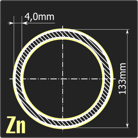 Труба электросварная оцинкованная 133*4,0 ст.3пс ГОСТ 10705-80 6м