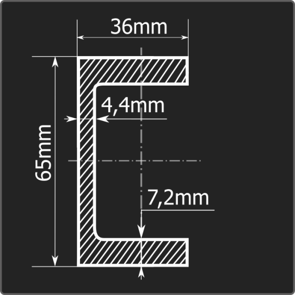 Швеллер 6,5П ст.3сп 12м ГОСТ 535-2005/ГОСТ 8240-97