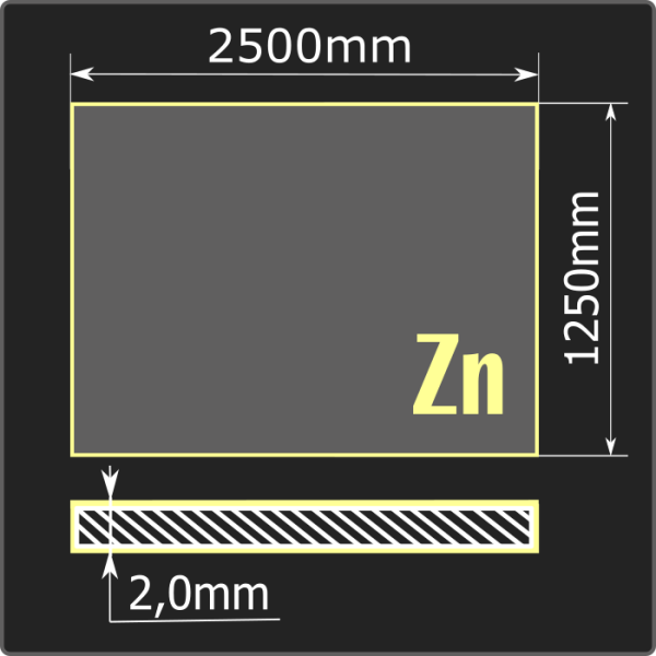 Лист оцинкованный 2,0*1250*2500 ст.08пс ММК ГОСТ 14918-2020