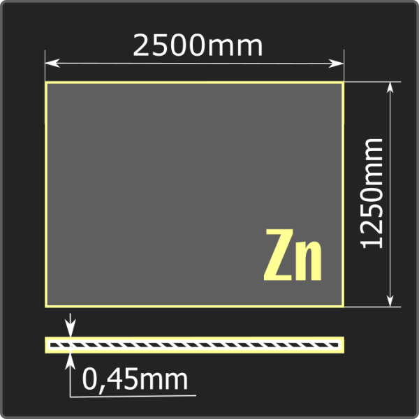 Лист оцинкованный 0,45*1250*2500 ст.08пс Кармет ГОСТ 9045-93