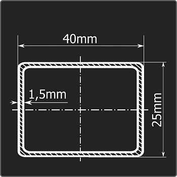 Труба проф. 40*25*1,5 ст.08пс Феррум 6м ГОСТ 13663-86