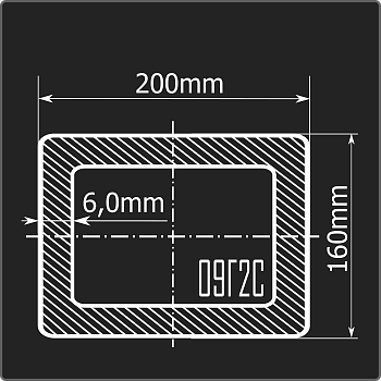 Труба проф. 200*160*6,0 09Г2С 12м ГОСТ 30245-2003