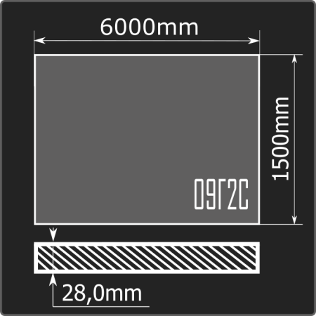 Лист горячекатаный 28*1500*6000 09Г2С ММК ГОСТ 19281-2014