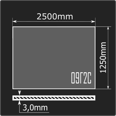Лист горячекатаный 3,0*1250*2500 09Г2С ММК ГОСТ 19281-2014