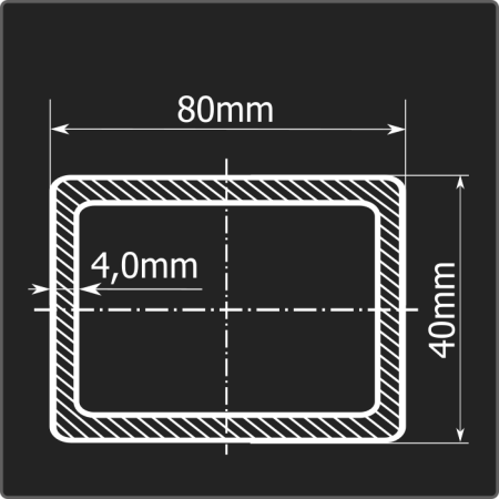 Труба проф. 80*40*4,0 ст.3сп Феррум 6м ГОСТ 13663-86