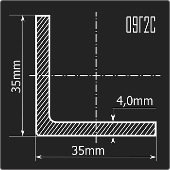 Угол холоднокатаный 35*35*4,0 09Г2С Феррум 6м ГОСТ 19281-2014