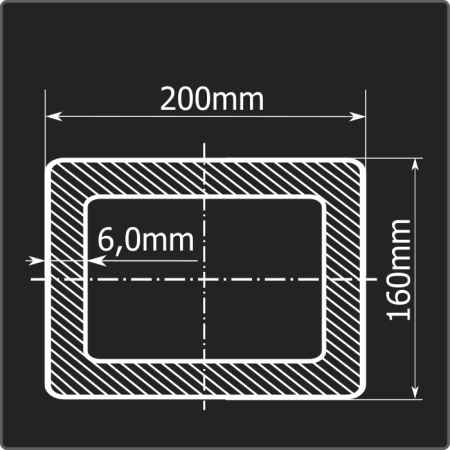 Труба проф. 200*160*6,0 ст.3сп Феррум 12м ГОСТ 30245-2003