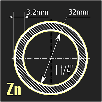 Труба ВГП оцинкованная 32*3,2 ст.10 ГОСТ 3262-75 6м