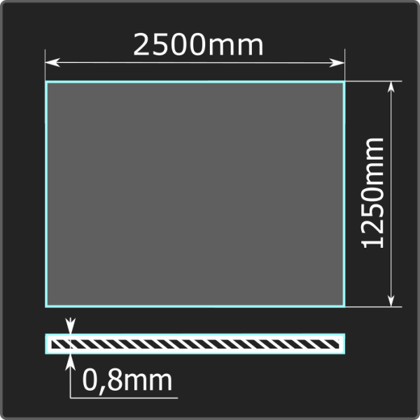 Лист холоднокатаный 0,8*1250*2500 ст.08пс ГОСТ 16523-97