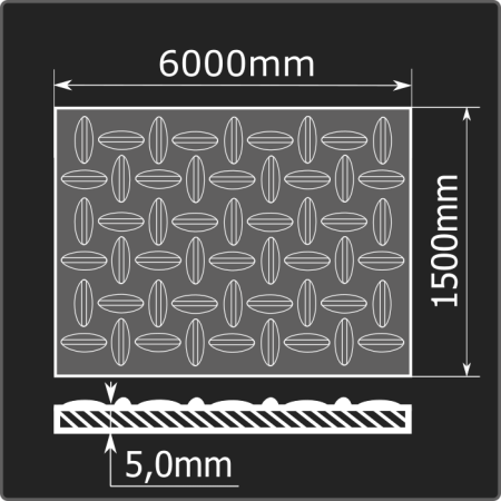 Лист рифленый 5,0*1500*6000 ст.3сп ММК ГОСТ 8568-77 чечевица
