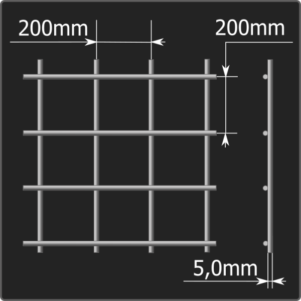 Сетка кладочная 200*200*5,0 (1,0*3,0) ТУ 25.93.13-001-03876796-2019