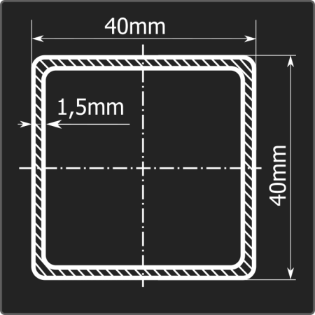 Труба проф. 40*40*1,5 ст.08пс Феррум 6м ТУ